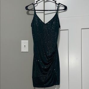Elegant Dark Green Sequin Dress